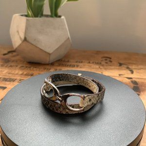 COACH Twin Signature Double Wrap Leather Bracelet